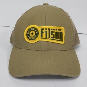 Filso Mesh Snapback Logger Trucker Hat Cap Tan Khaki